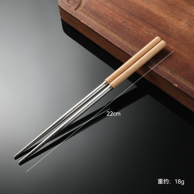 Madera de haya, alas de pollo, mango de madera, cuchillo y tenedor de acero inoxidable doméstico, cubiertos, cuchillo y tenedor de carne brillante, cuchara de carne occidental