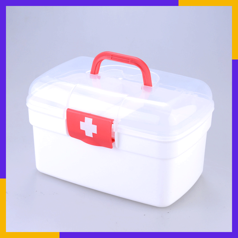 Household storage plastic medicine box storage box portable multi-layer portable medicine box manufacturer order logo wholesale