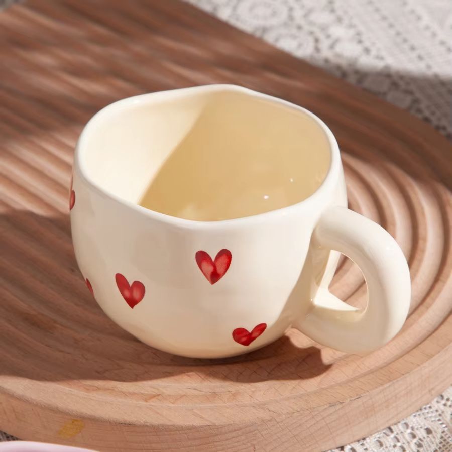 Insert taza de cerámica de flor adorable crema de viento pintado a mano taza de alta apariencia taza de menú de la tarde taza creativa