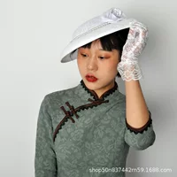 Французская шляпа Hepburn Camellia Vintage Ужин аксессуары платье шляпа перчатки из двух частей кружева свадебная шляпа