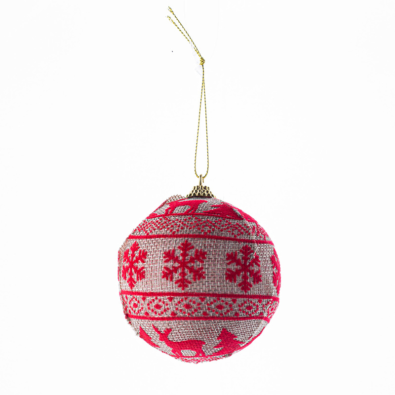 Decoración de Navidad suministros Plaid árbol de Navidad colgante tela de espuma traje de bola de Navidad 8cm en stock al por mayor
