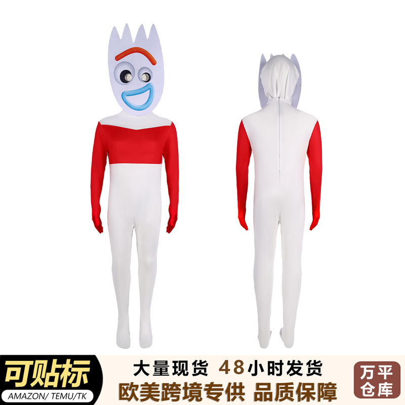 Cross-border hot selling toy story Forky fork cos Halloween one-piece tights stage performance fork