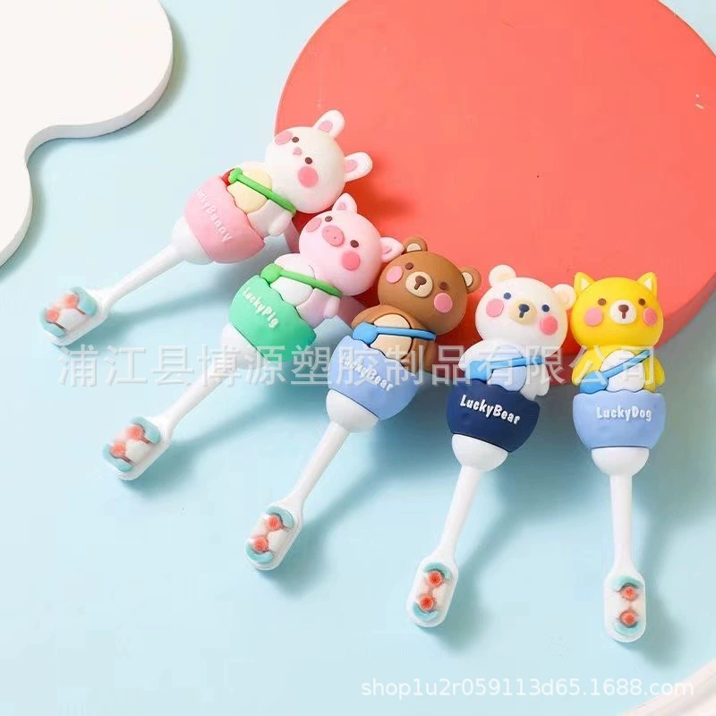 Персонализированная креативная мультяшная кукла, детская зубная щетка, чехол для ручки, детская зубная щетка для полоскания рта, мягкий резиновый чехол из ПВХ