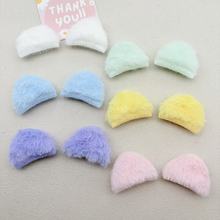 新款4cm双面毛绒猫耳朵饰品配件diy发夹吧唧托手工材料服装配件
