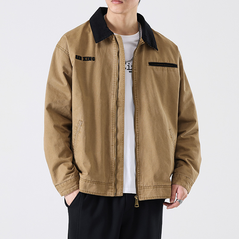 Aviator Jacket Coat Men's Spring and Autumn Laps Fashion Brand 2024 New Men's Casual Workwear Japanese Top plus size