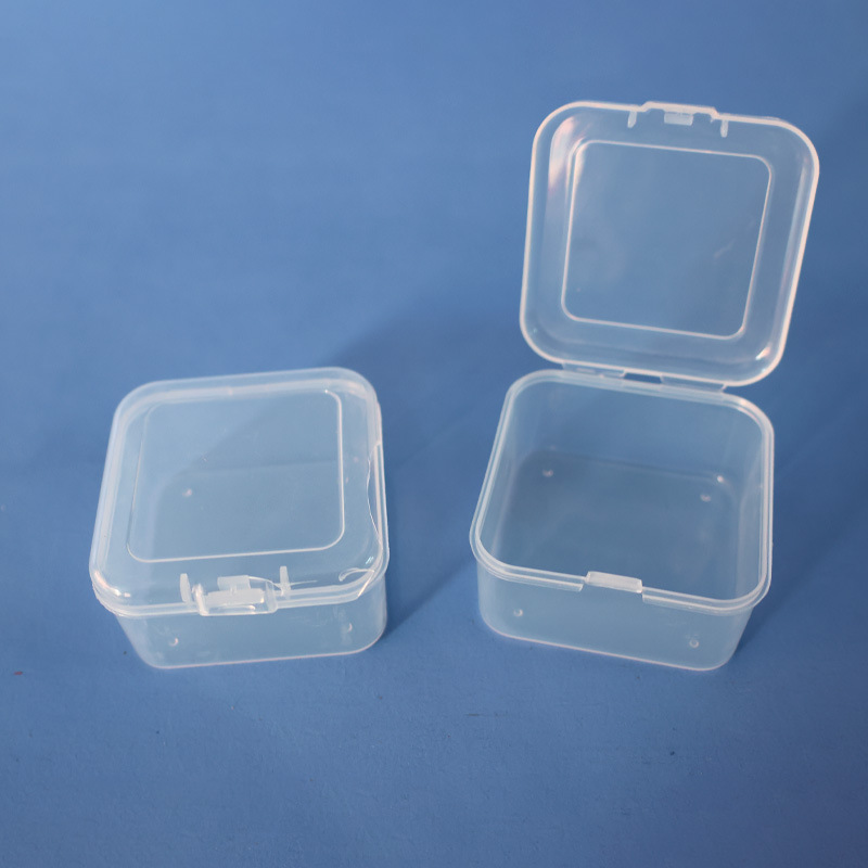 3cm High 5.5 Square Transparent Plastic Small Box Earplugs Jewelry Hardware Button Packaging Box Pp Parts Storage Box