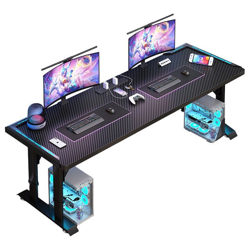 New Model of Desktop Gaming Table for Two People, Adjustable Height Carbon Fiber Computer Desk, Home Office Desk, Study Desk, Internet Cafe Gaming Table