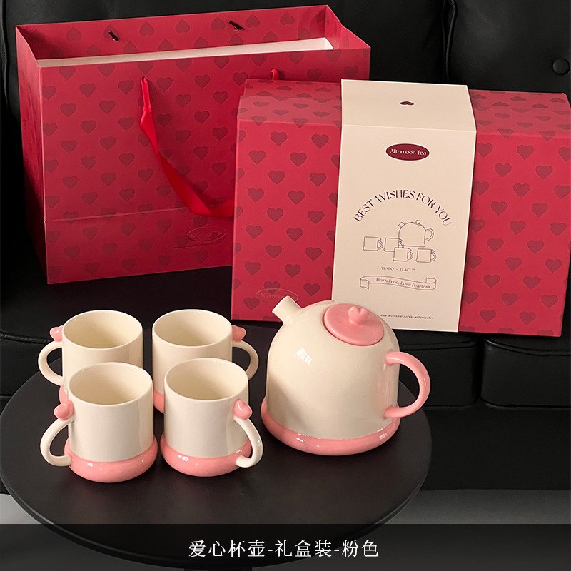 Shang 'en amor set de té de cerámica doméstica ligera de lujo doméstica sala de estar agua caja de regalo regalo regalo de bodas