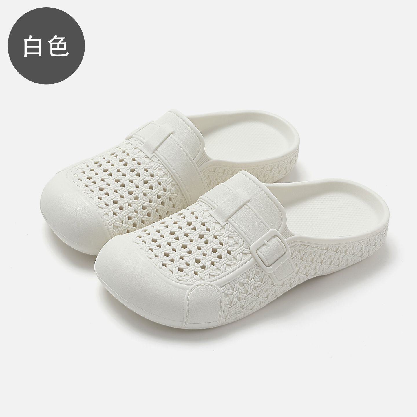 Women's Open-Toe Mules, Summer Casual Top Quality Wholesale, Fairy-Style Transparent In-Stock EVA Shoes, Slip-On Lazy Shoes_voghion.com