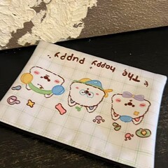 Three Happy Dogs 多用途オリジナル韓国風スモールバッグ インス かわいい女の子が外出時に内側に手で持ち運べる化粧品バッグ