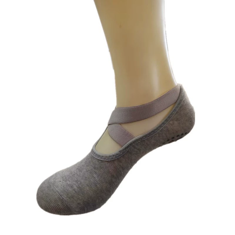 Носки для йоги с перекрестными ремешками, резиновые балетные спортивные носки YOGA SOCKS, противоскользящие носки для йоги