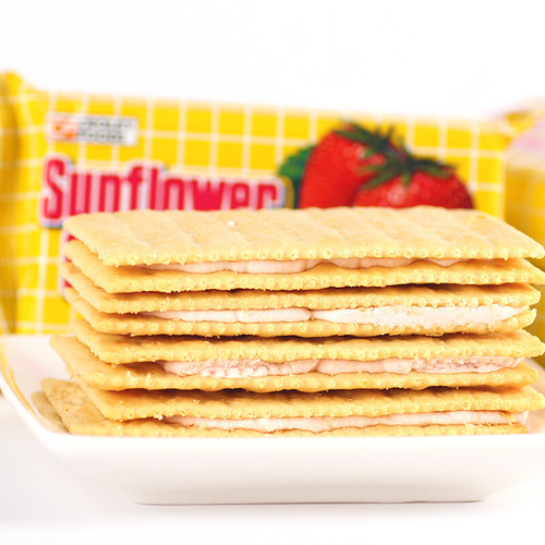 Sunflower Brand Sunflower Cheese-filled Cookies 270g, Salty Soda Crackers, Leisure Breakfast Snack
