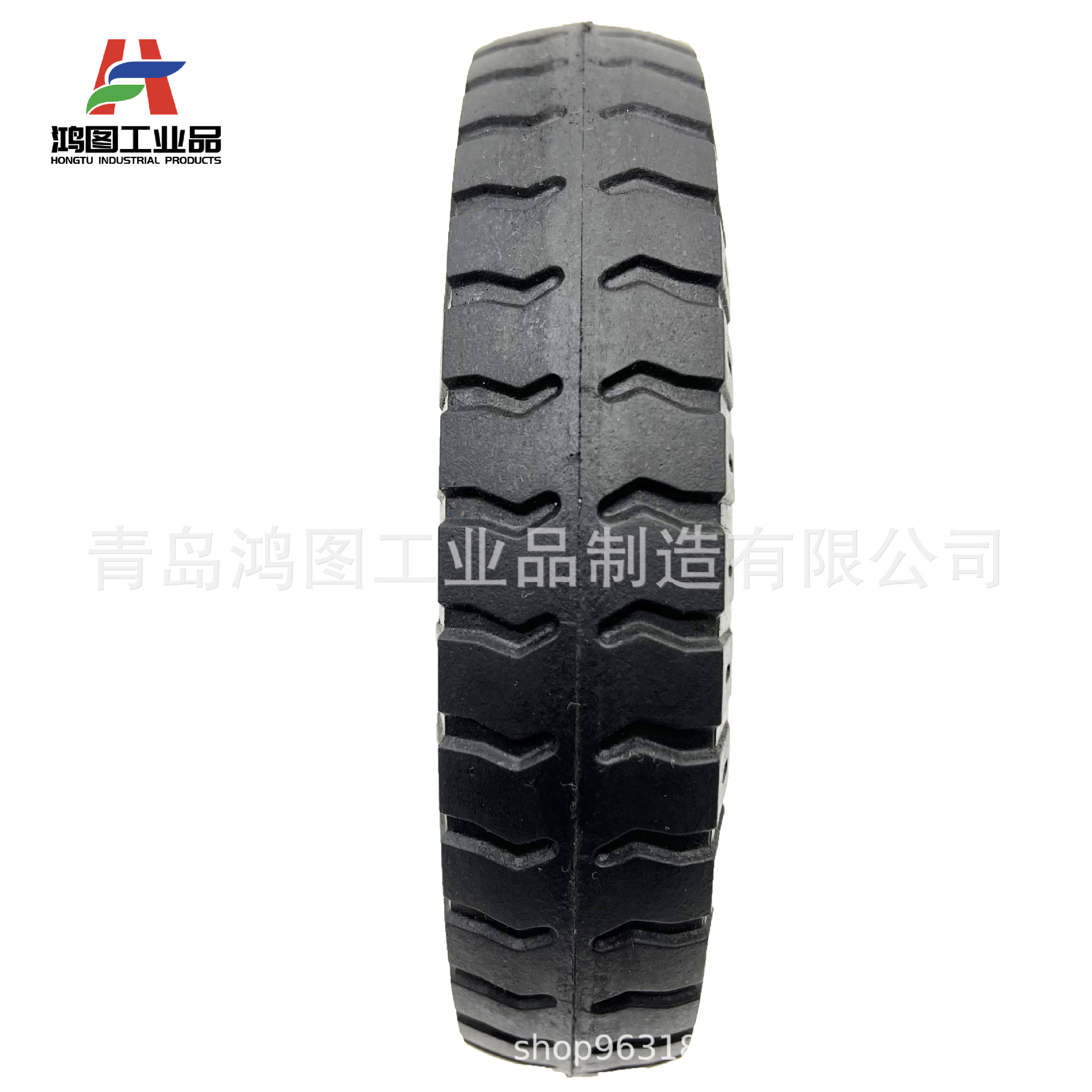 8-9寸羊角花胶粉实心轮千斤顶 (5)