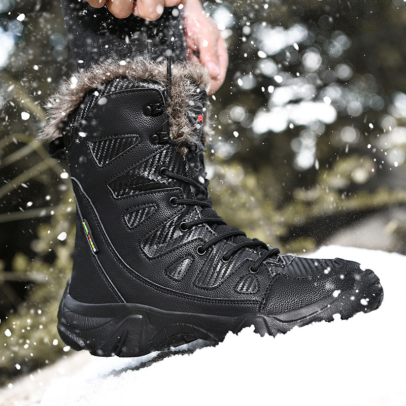 Botas Martin transfronterizas, botas de nieve de otoño y invierno, zapatos de algodón cálidos para hombres, botas de caza de alto nivel para hombres.