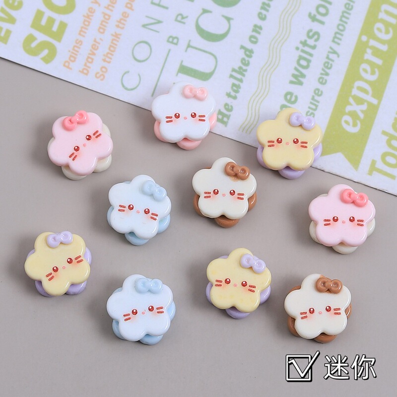Mini Cat Bow Tie Cookies Creative Handmade DIY Cream Glue Accessories Resin Small Accessories Jewelry Materials Wholesale