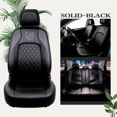 Universal seat covers from the manufacturer, leather style, suitable for all seasons, with a triangular grid pattern, sandwich construction, full coverage car seat cushion