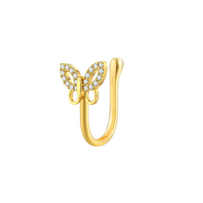 Anello naso farfalla in rame con zircone senza foratura_voghion.com