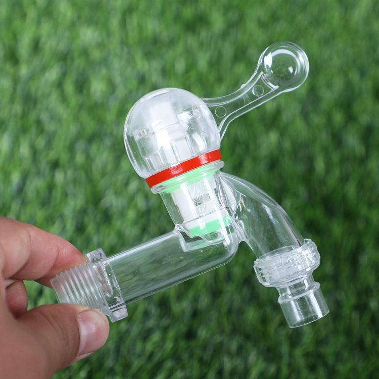 Wholesale of new explosion-proof PC transparent plastic faucets for household use, resistant to freezing and dropping, 4-point washing machine faucets details Picture