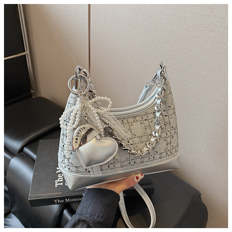 Trendy and stylish underarm bag for women 2025 summer new versatile and fashionable single-shoulder bag, chain denim crossbody bag undefined