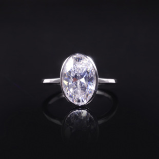 Casual 18K Gold Set with Moissanite Ring with Certificate Oval 9/10/14K Gold Ring 1 Carat Wedding Ring Cross-Border