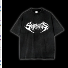 Harajuku anime print t-shirt men streetwearヴィンテージブラックts