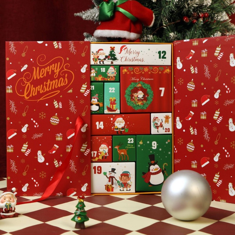 2025红色圣诞节日历盲盒倒数24天礼盒倒计时平安夜跨境Christmas|undefined