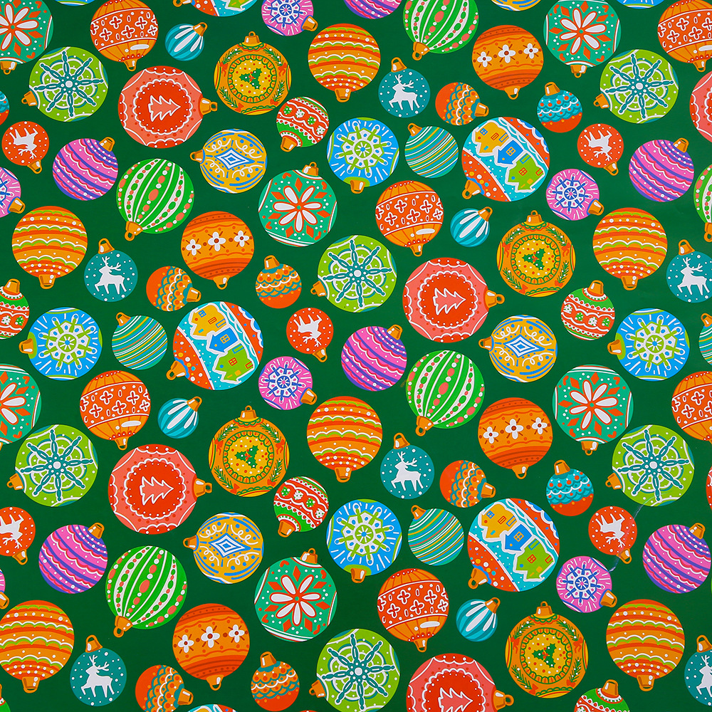 Bolas de colores navideños; 50x70cm