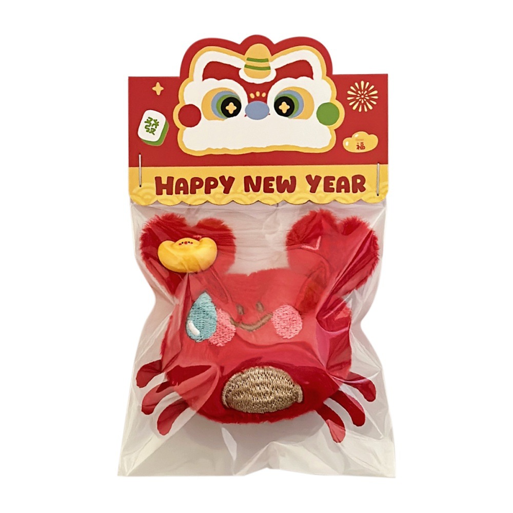 Muñeca de peluche de Año Nuevo colgante creativo con pinzas de pinzas de muñeca de cangrejo bolsas accesorios