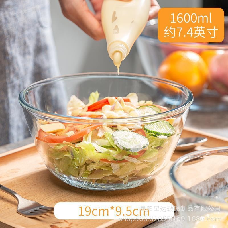 utensilios de calentamiento de microondas tazón de vidrio transparente resistente a altas temperaturas ensalada doméstica tazón de arroz grande tazón de sopa platos set platos cubiertos