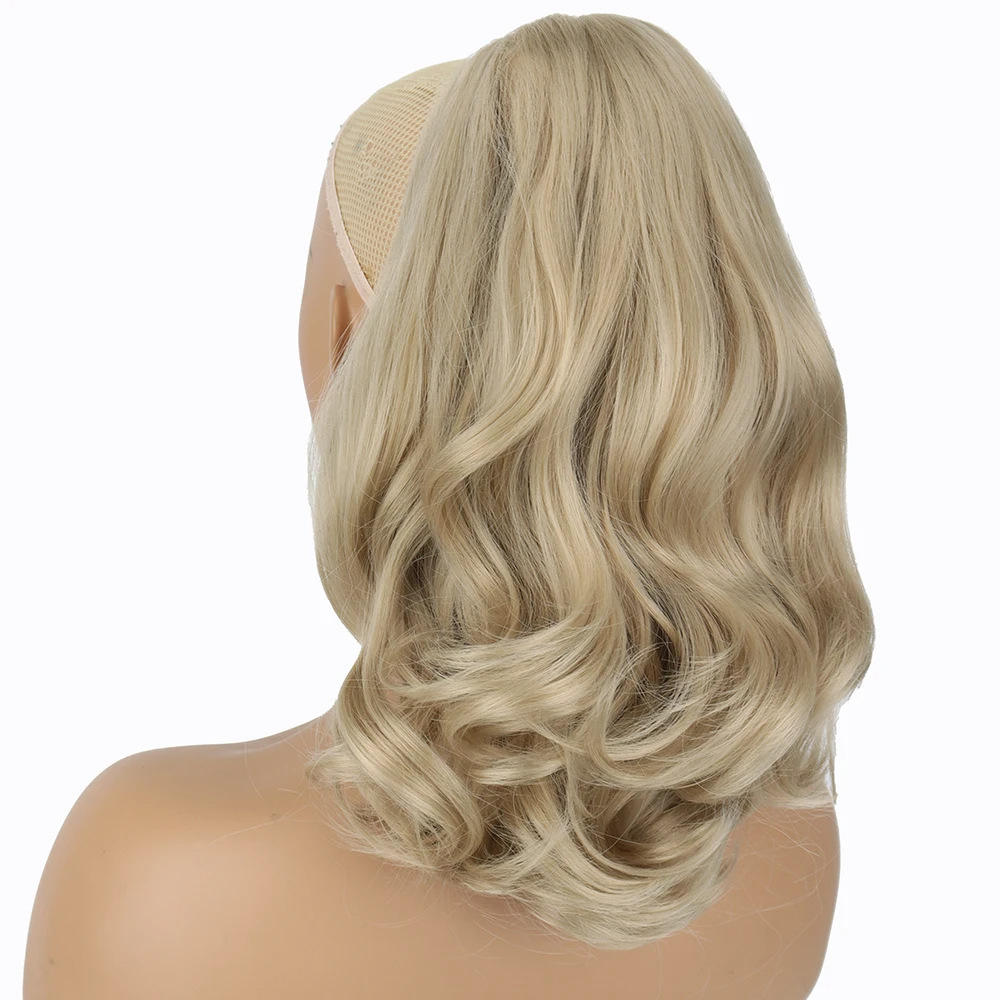 Cauda de caballo pelucón de garra clip de cabello corto cabello natural flor de pera quemado micro-roll de cola de caballo alta puede atar la cola de caballo baja