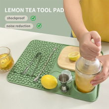 手打柠檬奶茶店硅胶防震垫雪克杯杯垫吧台沥水垫隔热隔水咖啡机垫