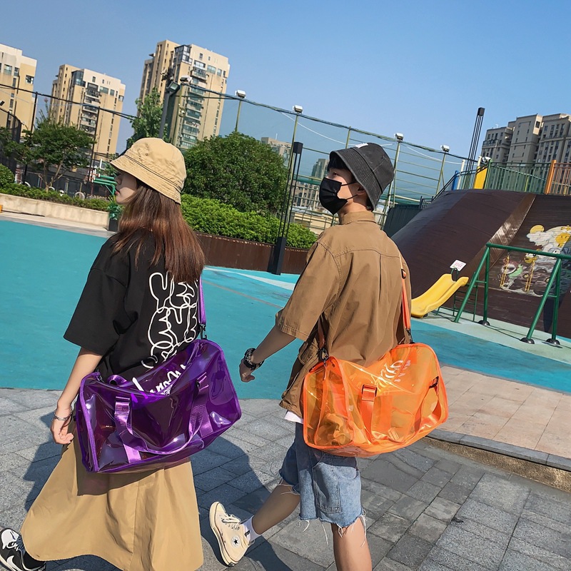 Αποσκευές παραλίας PVC διαφανές αθλητικό γυμναστήριο, μοντέρνα και δροσερή τσάντα ταξιδιού μικρών αποστάσεων, τσάντα μεγάλης χωρητικότητας_voghion.com