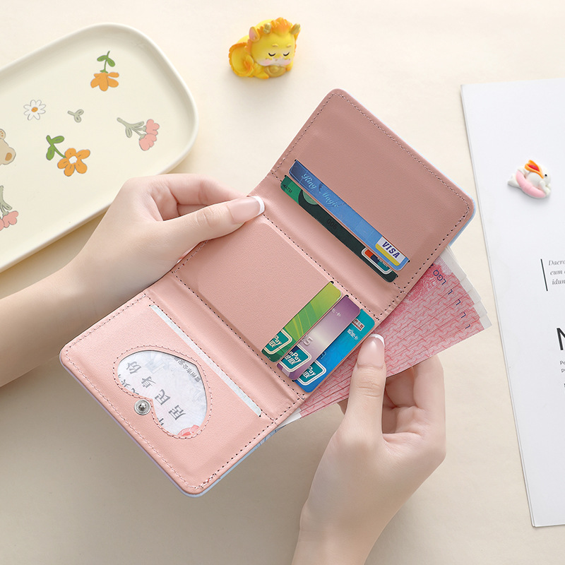 Impresión de dibujos animados billetera plegable billetera multifuncional billetera antimagnética billetera de venta