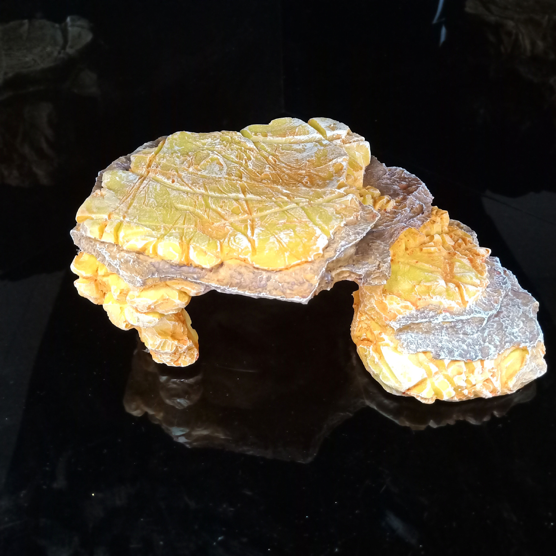 Mesa de secado de tortugas de resina Mesa de escalada para mascotas Mesa de comida de tortugas de roca Mesa de escondite Casa acuario paisaje Decoración
