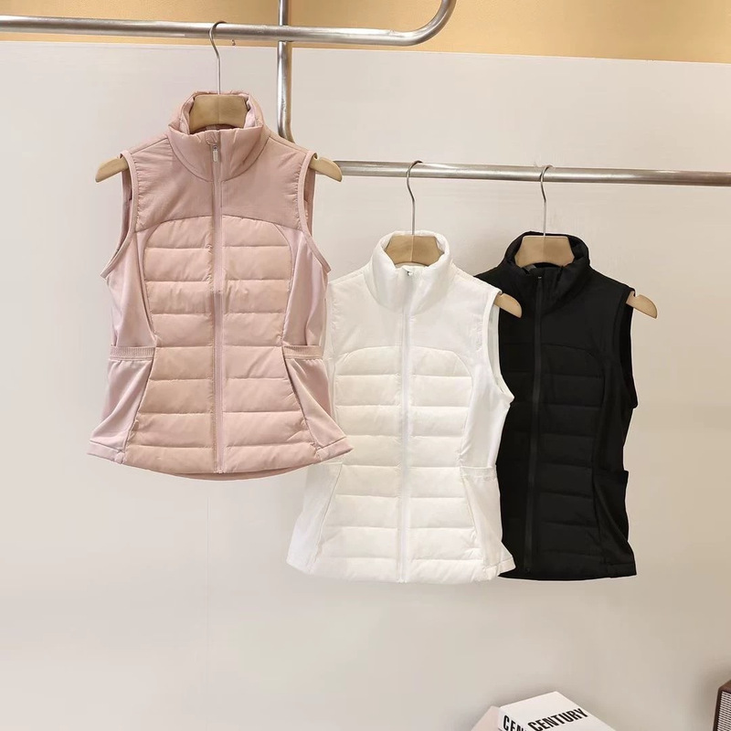Lulu Lulu High Quality White Brand Spot Wholesale Outdoor Sports Yoga Light Waist Warm down Vest for Women