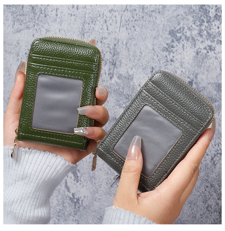 Multi-color Zipper Credit Card Bag 12 Card Sits Anti-theft Wallet Women's Small Card Case Card Bag_voghion.com