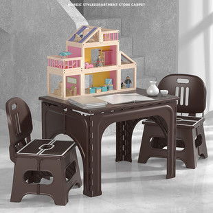 Plastic folding table outdoor portable simple dining table home children's writing desk portable table and chair set wholesale