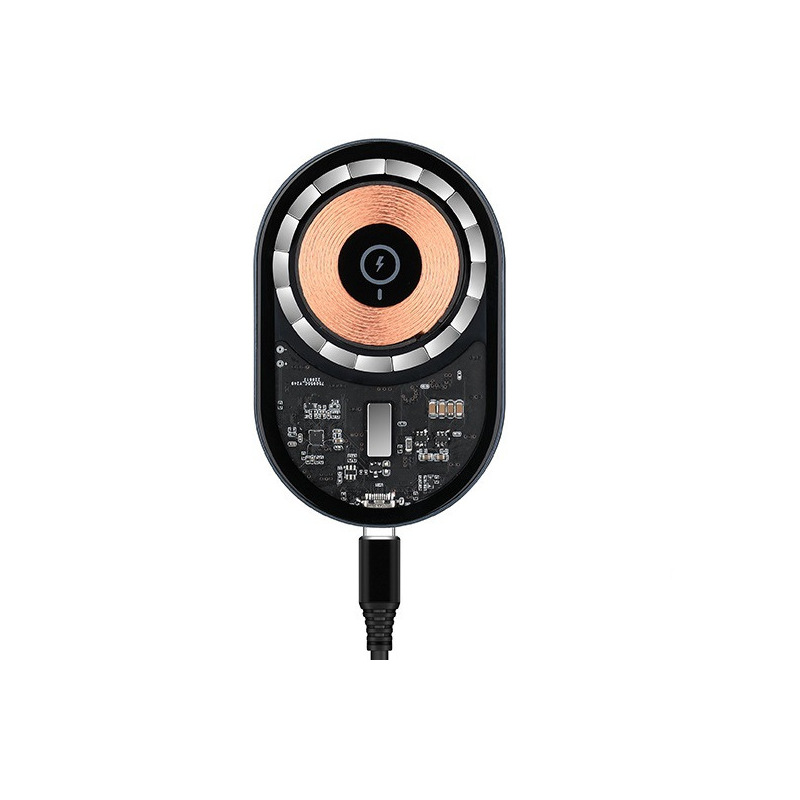 Cargador inalámbrico magnético 15W — soporte magnético para coche con carcasa de aleación de aluminio, compatible con iPhone 12