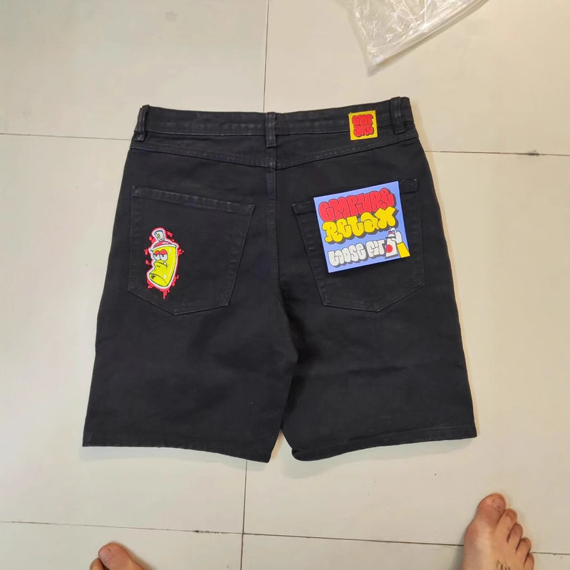 E-Commerce Skateboard Washed Trendy Versatile Denim Shorts Summer Loose Retro Hip-Hop Trendy Casual Denim Shorts