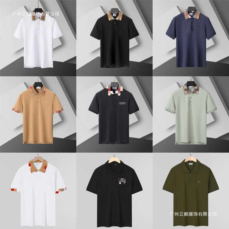 Authentic High-Quality 26 New Model Burberry Correct Edition Embroidered Polo Shirt Men's Short-Sleeve Cross-Border Authentic High-Quality 26 New Model Burberry Correct Edition Embroidered Polo Shirt Men's Short-Sleeve Cross-Border