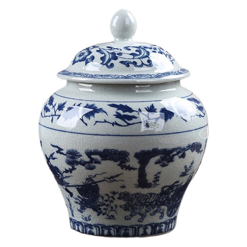 La lata de té de barro de cerámica vieja, hoja abierta, latas de sello de porcelana, latas generales domésticas, latas de almacenamiento de té de cerámica a prueba de humedad al por mayor