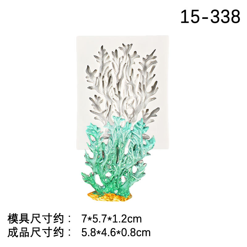 Algas marinas forma coral carámbano pastel molde DIY silicona fondant herramienta para hornear chocolate molde de silicona