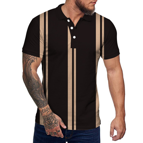 Men's POLO Shirt Fashion Short Sleeve T-Shirt Streetwear Casual Button POLO Shirt Fit Short Sleeve
