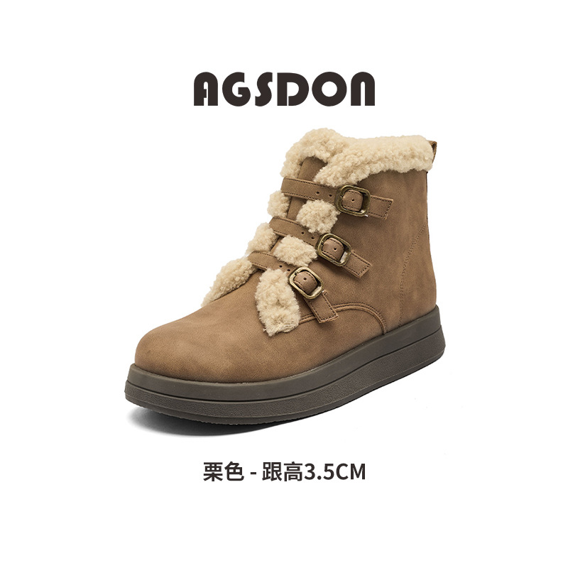 Augu Lion Tengga botas de cachemira Martin mujeres 2025 nuevo invierno botas de cachemira gruesas botas de algodón botas de nieve gruesas