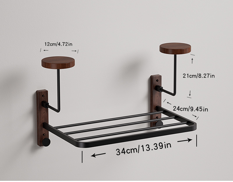 Cross-Border New Product Walnut Helmet Storage Rack Solid Wood Hook Wall-Mounted Helmet Rack Motorcycle Hat Storage Rack