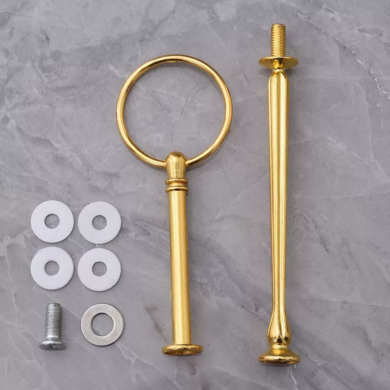 Three -layer fruit disk metal hanging rack cake dessert dessert ornaments electroplating accessories dry fruit disk double -layer snack bracket