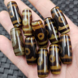 深透玛瑙三眼天珠玉石散珠咖啡色玛瑙勒子路路通手链项链饰品配件