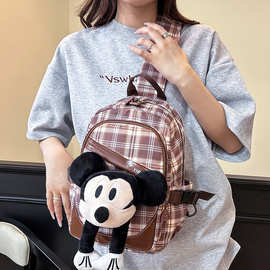 轻便胸包女男通勤格子斜挎包2025新款休闲小挎包运动骑行单肩背包