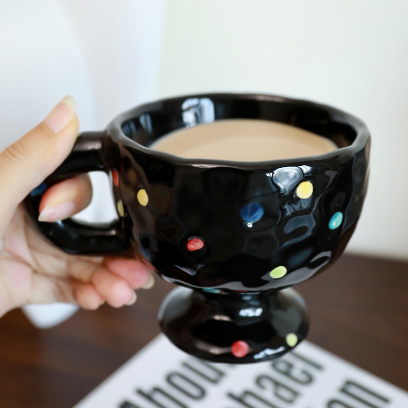 Taza creativa de cerámica simple personalizada, pellizco a mano, pareja irregular, taza para beber, taza de té, taza de café alta