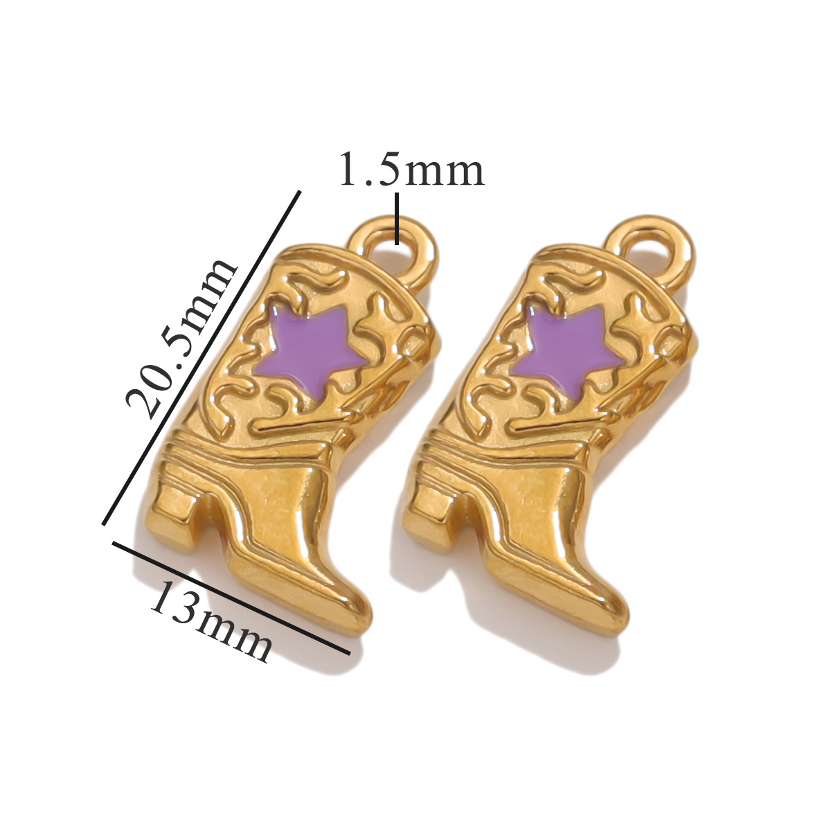 Botas de fundición de acero inoxidable colgante pequeño collar chapado al vacío pulsera colgante botas accesorios DIY joyas